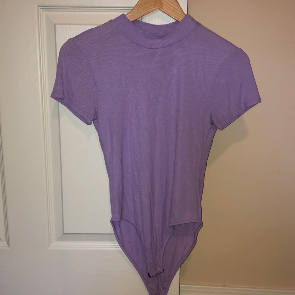 Medium Purple Mock-neck Bodysuit